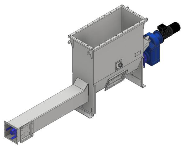 3250mm Length 3kw Horizontal Screw Conveyor