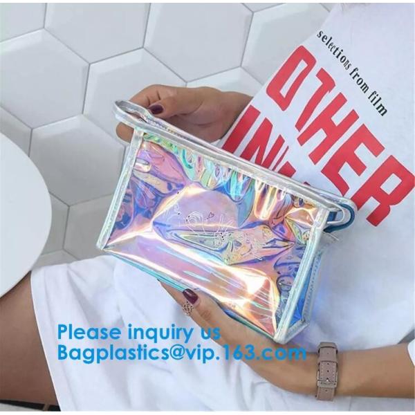 Customize New Fashion Hologram Cosmetic PVC Bag Holographic Makeup Bag Ladies Makeup Bag