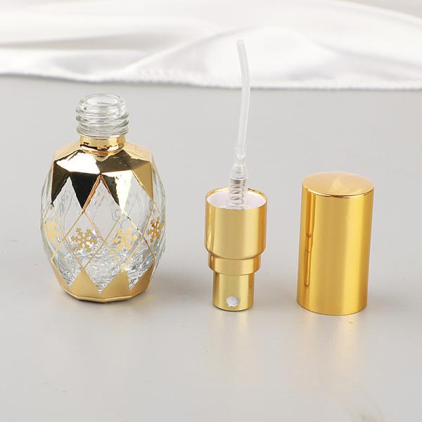 12ml Gold Electroplating Glass Fine Mist Bottle Portable Perfume Pump Bottle
