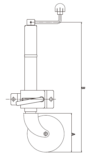Верхняя струбцина ветра ISO9001 на колесе жокея для трейлера коробки каравана