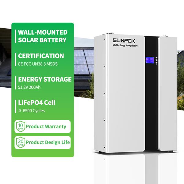 Wall-mounted 51.2V Home Solar Energy Storage Battery Lfp 200Ah Lithium Battery 51.2V 200Ah 10Kwh