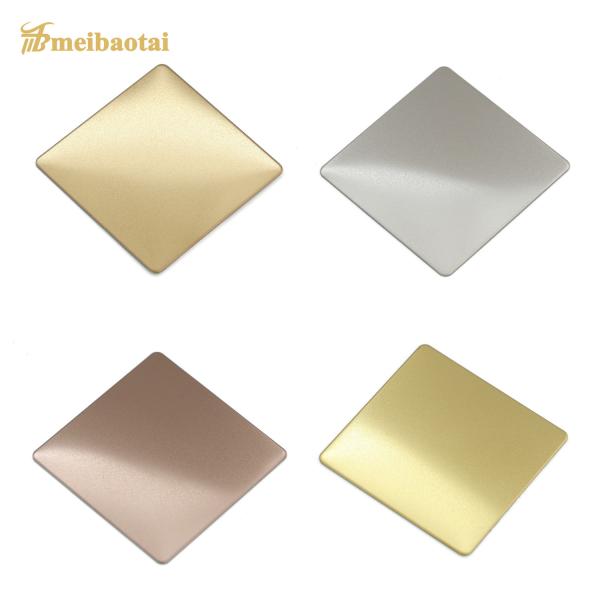 Sandblasted Silver Gold PVD Coated 0.75mm Decorative Stainless Steel Sheet for Wall Panels