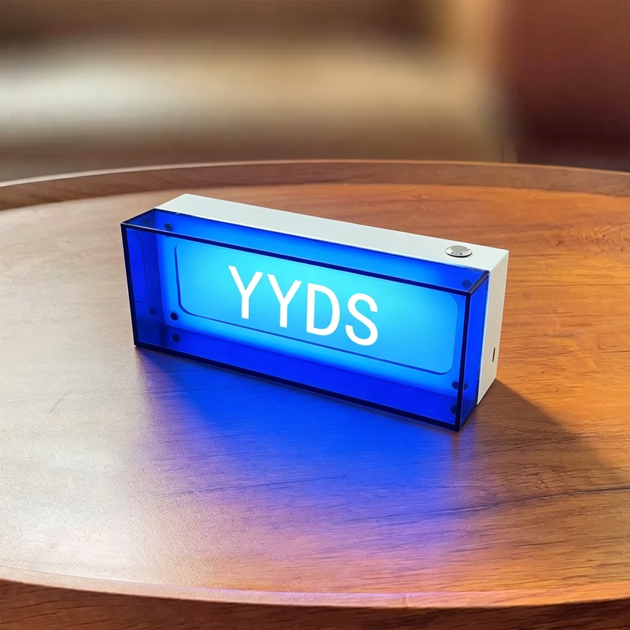 Magnetic replaceable cover acrylic desktop mini light box, USB rechargeable business sign atmosphere lamp for bars