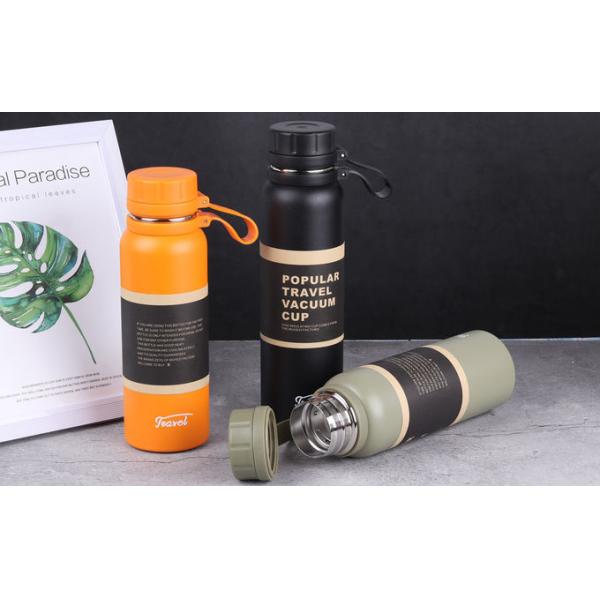 Tubules à double paroi en acier inoxydable Thermos Vacuum Drink Cup Warmer Mug Camping Eau Thé Bouteille de café avec couvercle