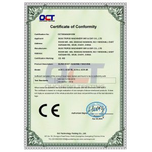 Wuxi Tripod Machinery Imp. & Exp. Co., Ltd. Certifications