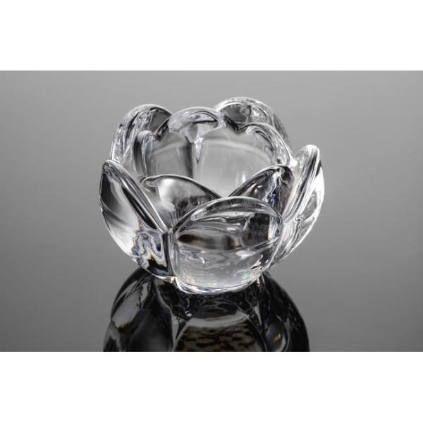 Lotus Flower Clear Crystal Glass Votive Tealight Candle Holders Lead Free