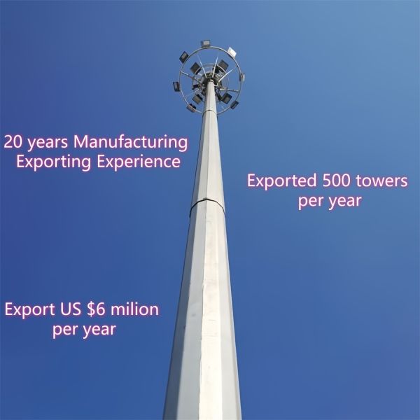 12 20 32 Meter Conical Steel Monopole Tower Slim Profile For Residential Subdivision