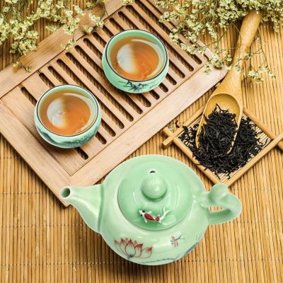 Kung Fu Tea Cup Set Porcelain Gongfu Tea Set 6.7oz With Bamboo Tray