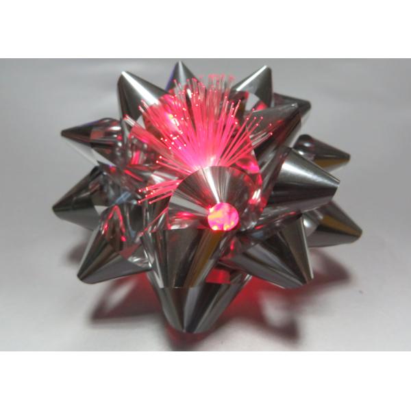 10CM Dia Metallic LED Ribbon Bow for gift decorations , led christmas bow