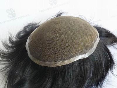 La base de soie non chirurgicale pour hommes Toupee Cheveux humains Remplacement capillaire indétectable
