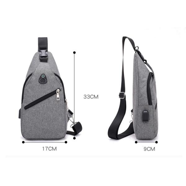 Multipurpose Crossbody Sling Bag With Usb Charging Port Oxford Fabric Waterproof