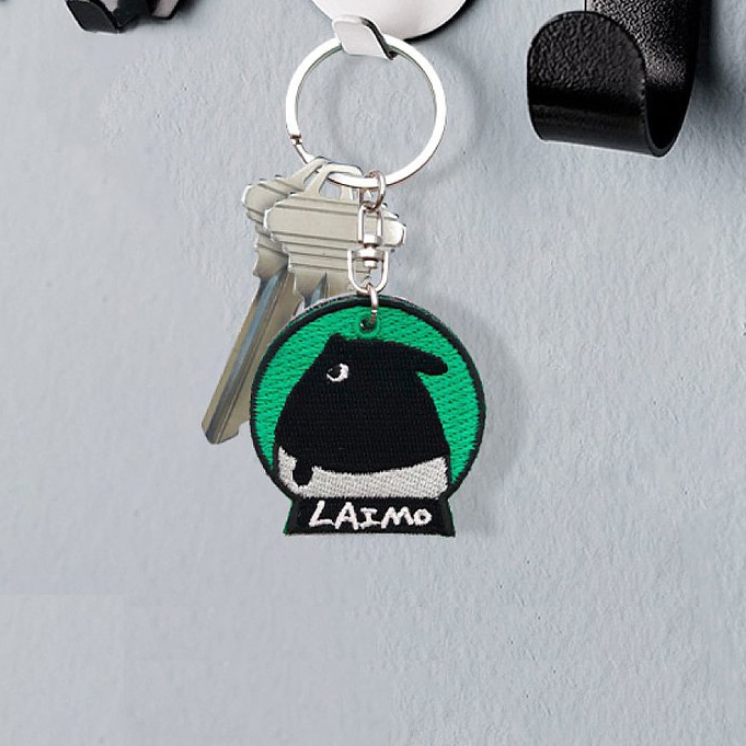 Processing Customized Name Words Logo Design and Production of Long Pendant Computer Embroidery Key Chain