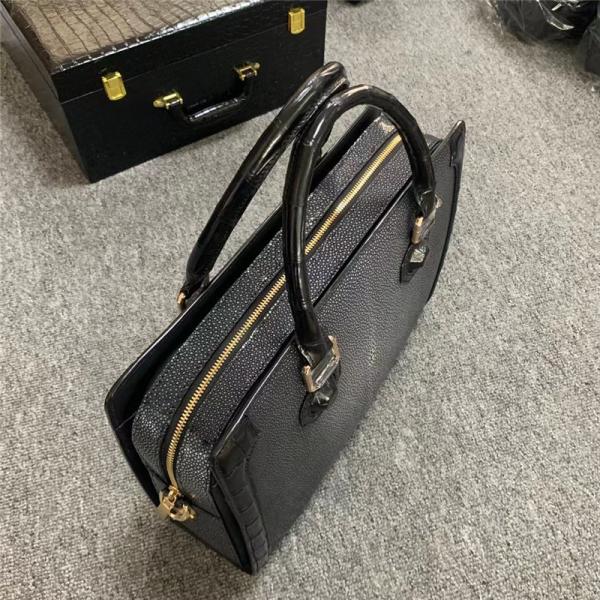Authentic Real True Stingray Skin Businessmen Passcode Briefcase Genuine Crocodile Leather Male Top-handle Handbag