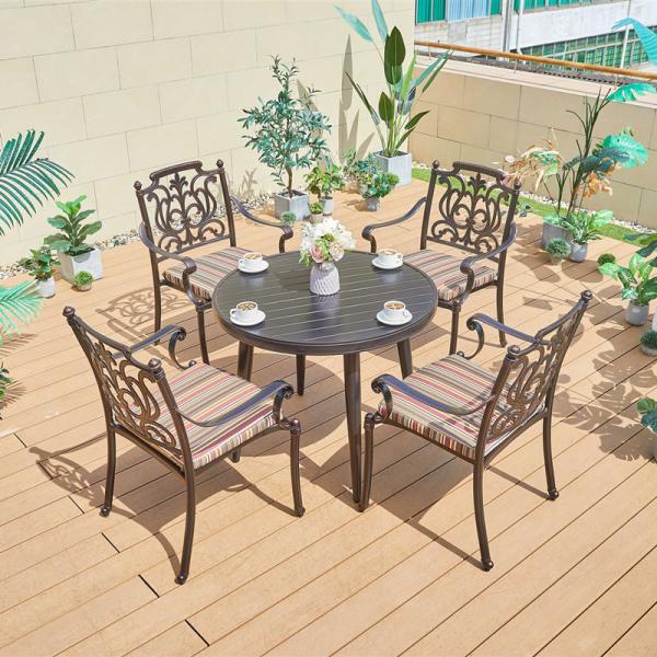 Cast Aluminum Table and Chairs Outdoor Patio Dining Set Garden Furniture Comfortable