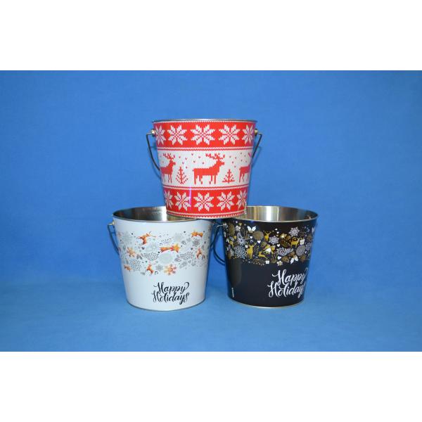 DADI Carry Handle Tin Popcorn Bucket 1.8L Personalized Metal Popcorn Bucket For Cinema