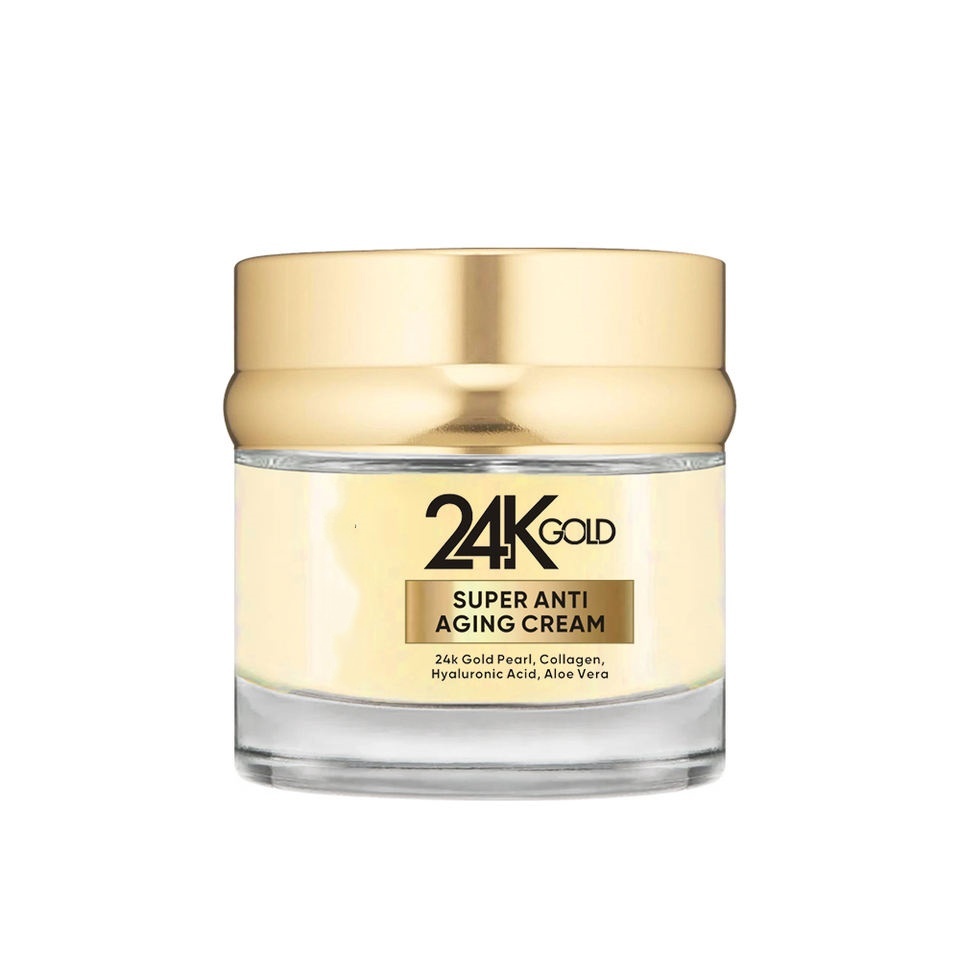 OEM ODM brand skin care facial moisturizing cream anti-aging luminous 24k gold pearl collagen skin morning and evening face cream