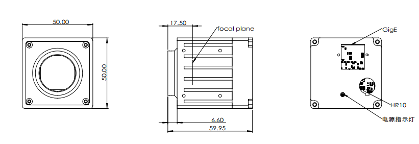 640×512 15μm 50fps Uncooled SWIR InGaAs Camera GigE Low Power GS-SW640171550S-UC-G