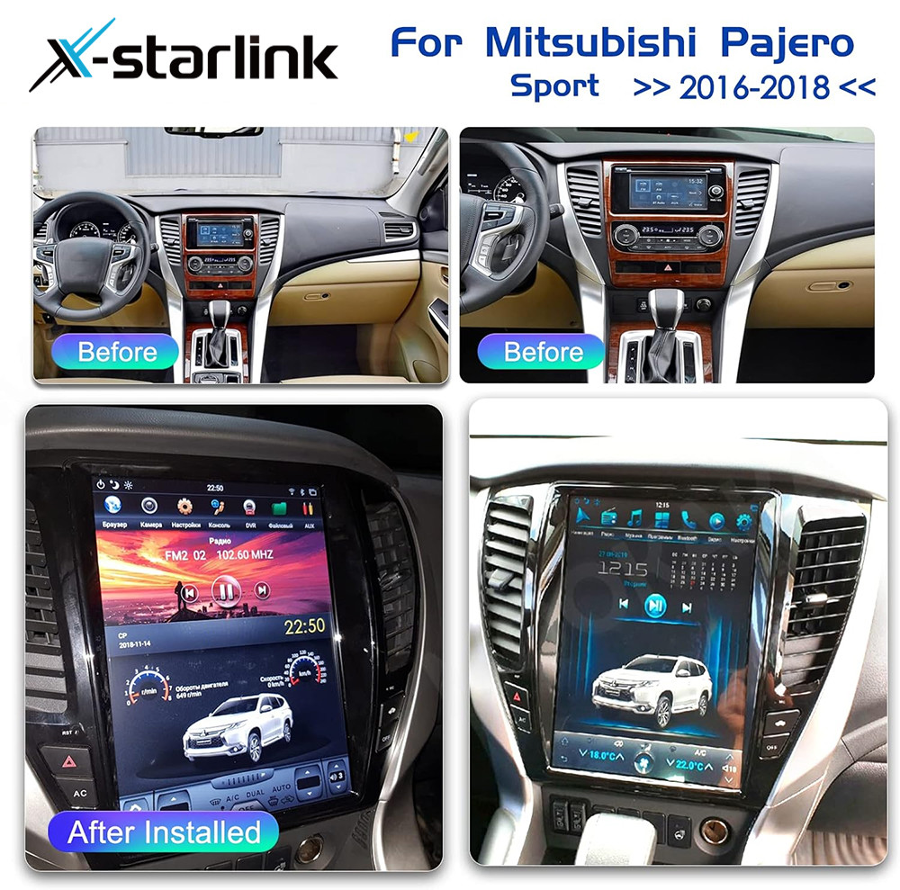 12.1дюймовый вертикальный экран Android Для Mitsubishi Pajero Sport 2017 2018 2019 Автомобильный аудио