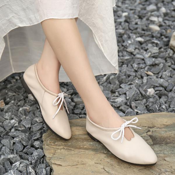 S266 New simple and versatile pointed toe leather shoes handmade lace-up women's shoes manufacturers