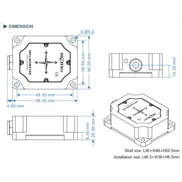 Hca726s High Accuracy Can2.0 Inclinometer With Full Temp Compensation