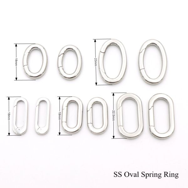 #304 Stainless Steel Round Carabiner 20mm Spring Open Gate O Ring For Key Ring Holder