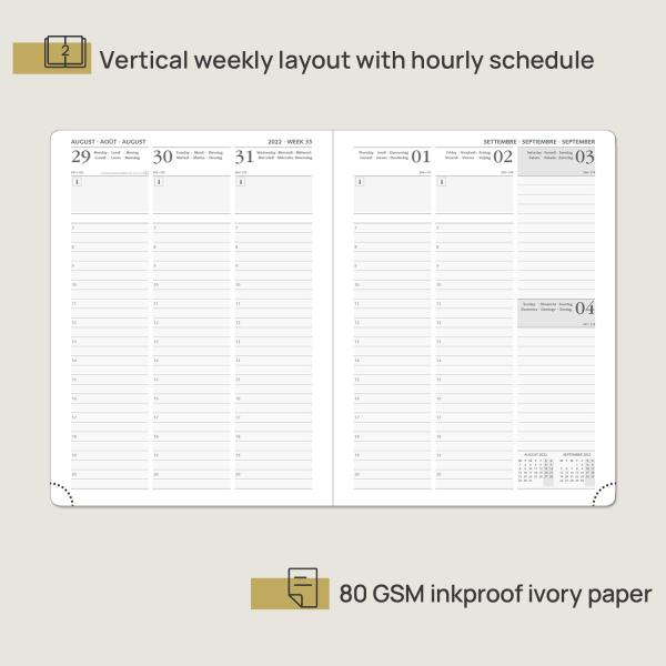 Material amigável mensal acadêmico de papel do planejador ECO do marfim 80GSM