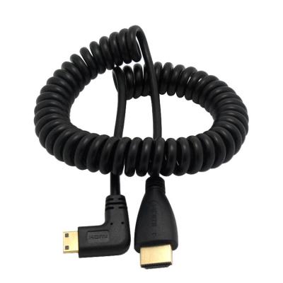 HDMI to Mini HDMI 1.4v right angle 90 degree spring cable