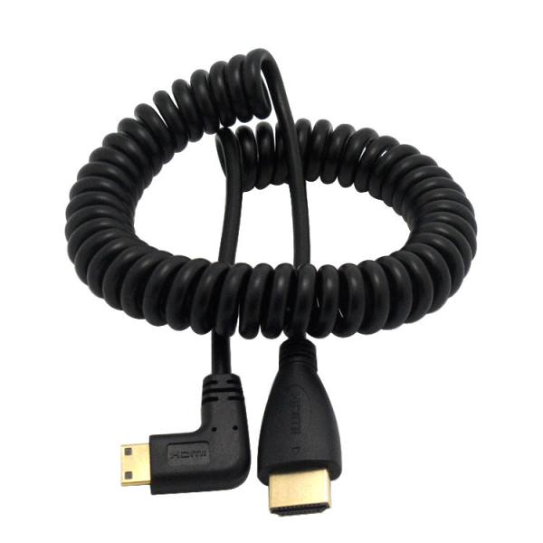 HDMI to Mini HDMI 1.4v right angle 90 degree spring cable