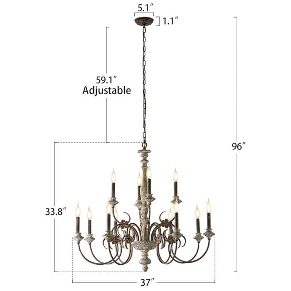 Luxury Style 20 Arms Pendant Light with 3500K Warm White LED Chandelier for Indoor Decorative Lighting