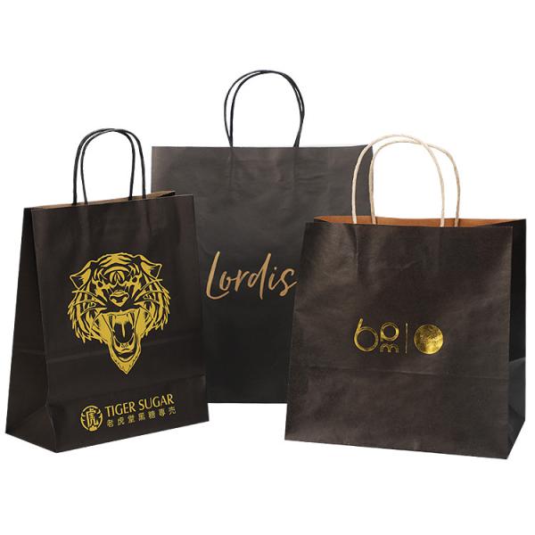 Wholesales Custom Logo Printed Cheap Recycled Take Away Food Packaging Shopping Brown Paper Bag With Twisted/Flat Handle