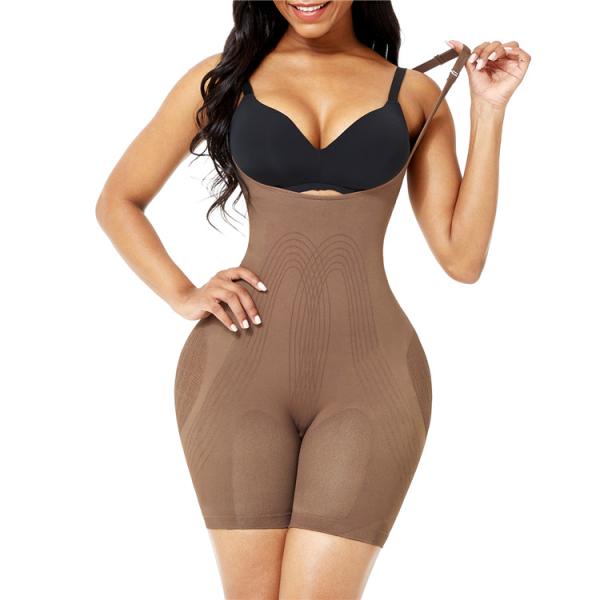 Custom Solid Adjustable Straps Plus Size Shaper Bodysuit HEXIN 2020 Fitness Shapewear