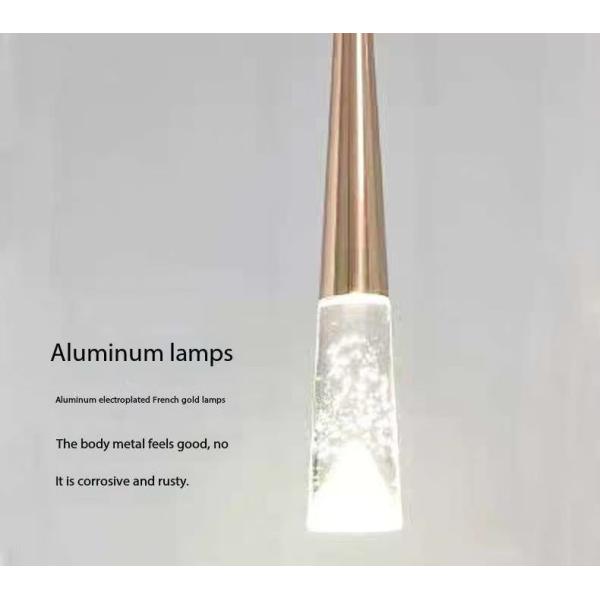 Modern Villa Loft Apartment Stair Light With Three Colors Changing Crystal Chandelier