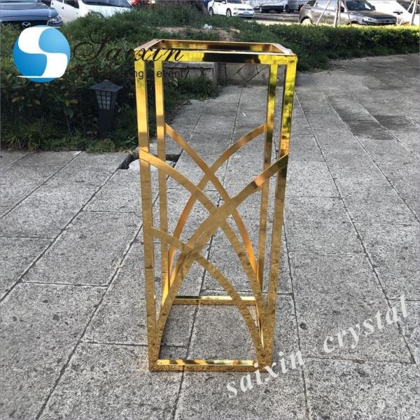 ZT-429G New design shiny  gold metal flower stands for floor aisle wedding backdrop decoration