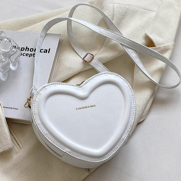 Women Heart Shape Small Leather Crossbody Bag With Shoulder Strap