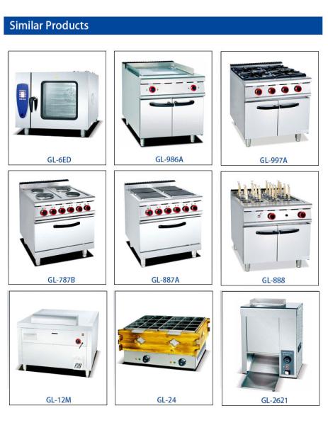 Eficiência Gas range cozinha comercial Cozinha 6 queimador Equipamento de restaurante pesado NG/GPL