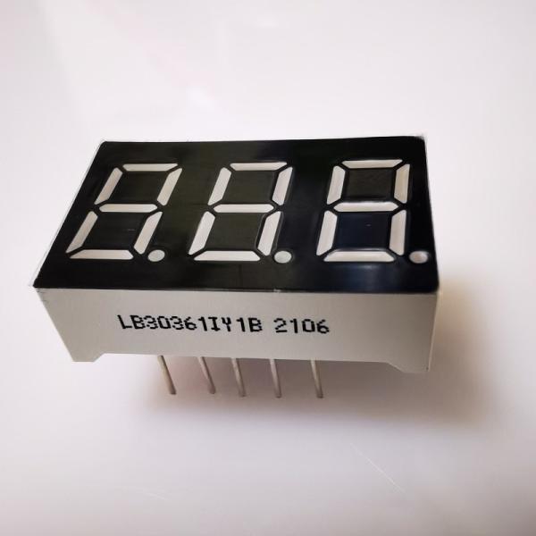 Affichage à LED à cathode commune super brillante ambre 7 segment 3 chiffres 9,2 mm pour le compteur de panneau