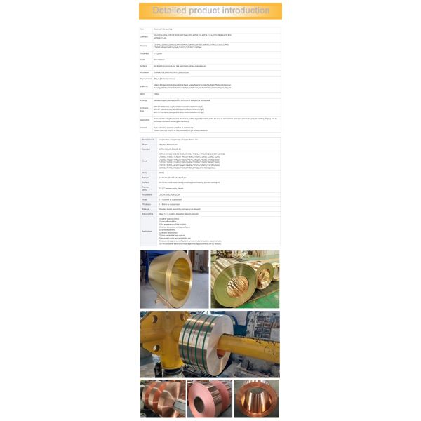 Customized Copper Strip Coil C17200 QBe2 Beryllium Foil for Decorative