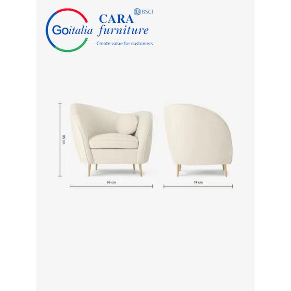Newly Arrived Double Seat Armrest Polyester Sherpa White Simple Modern Style Chairs For Living Room Nordic