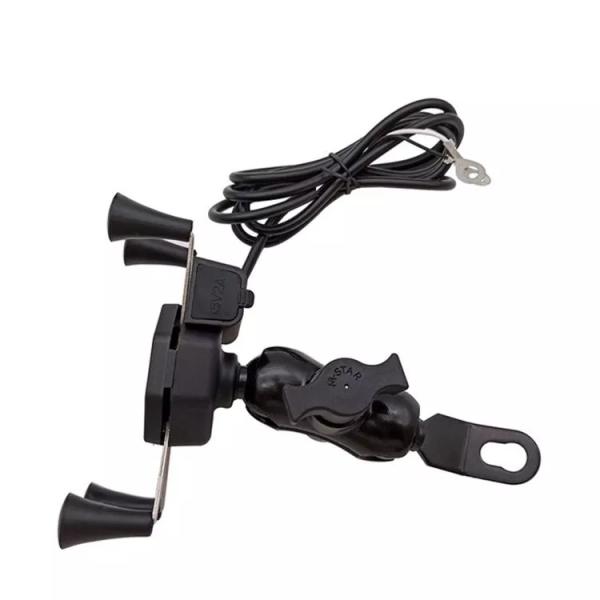 Scooty 12V-24V X Claw Motorcycle Phone Mount With 2A Usb Charger