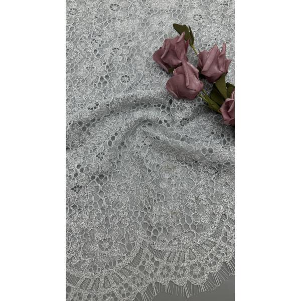 Polyester Viscose Cotton Spandex White 100% Embroidered Lace Fabric
