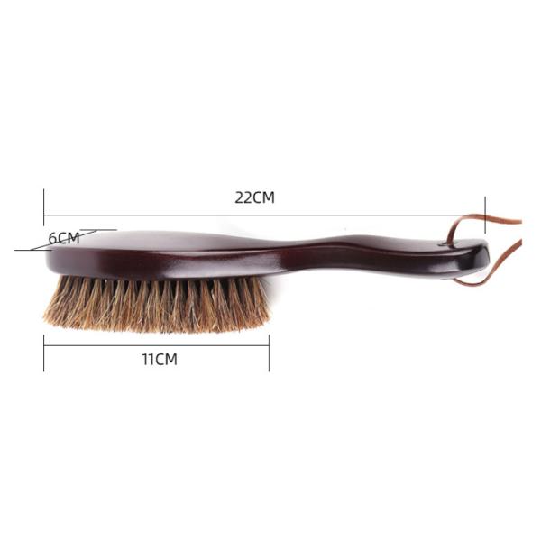 Brosse à ondes courbées brunes Longue poignée pour la vie quotidienne Vêtements outils Brosse en bois Brosse à cheval