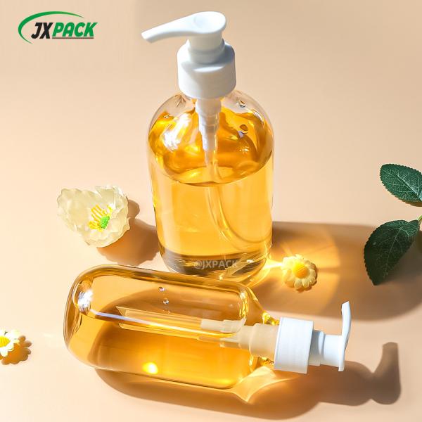 Eco-friendly Recyclable 250ml Transparent PET Plastic Shampoo Bottle with Pump Sprayer for Shower Gel