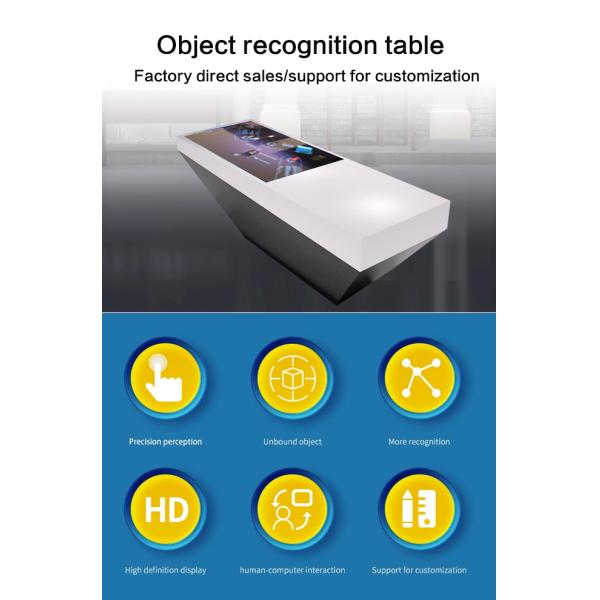 43'' Object Recognition Restaurants Smart Digital Interactive Multitouch Screen Coffee Table For Education