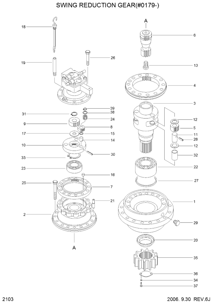 R305-7/R290-5 R320LC-7A SWING REDUCTION GEAR(-#0368) EPC Hyundai  31N9-10150/31N9-00151 R320LC-3