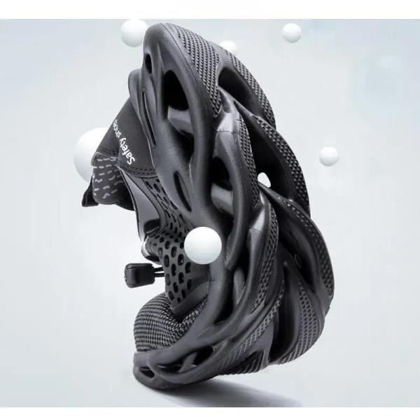 Composite Toe Industrial Safety shoes Lightweight Slip Resistant Work Shoes Black