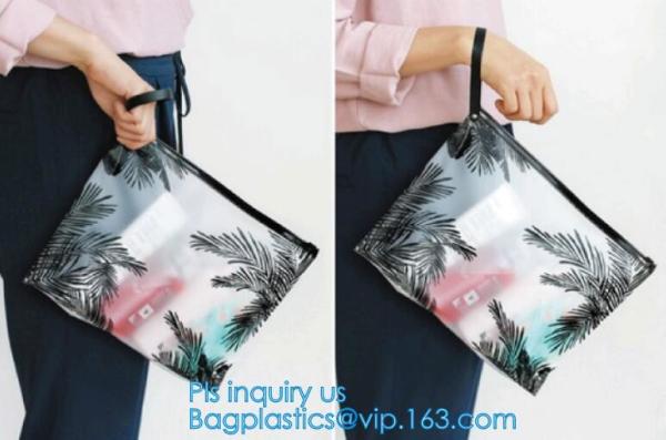school pencil bag/printing stationery bag/zipper slider plastic pencil bag, gold Supplier custom slider pvc pouch with z