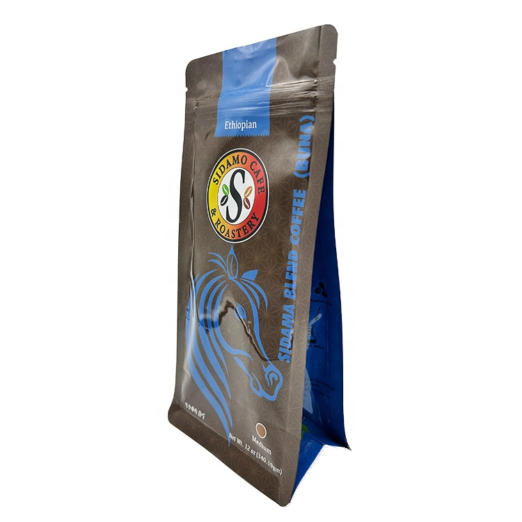 Salad Custom Order Biodegradable Coffee Bean Package Bag Coffee Pouch Flat Bottom Coffee Packaging Kraft Paper Zipper
