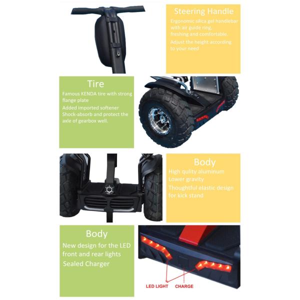 EcoRider Electric Self Balancing Scooters Two Wheels Double Battery 21 Inch Tire Size