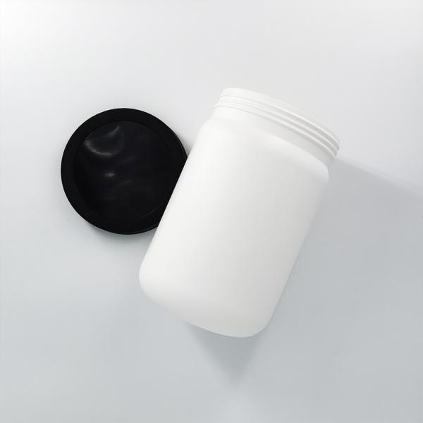 Hot Sale 1800ml 1.8L HDPE Plastic Cylinder Fitness Protein Powder Jar Bottle Food Storage Container with Screw Lid