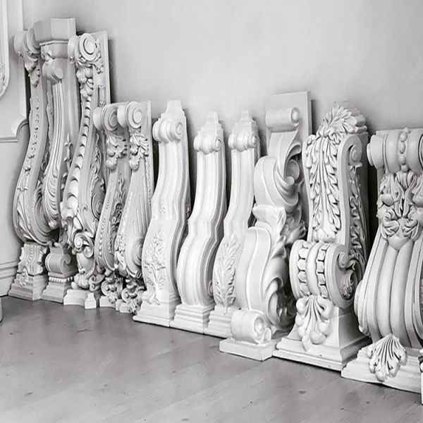 GL-6064 Pop Decoration Ceiling Design Pu Interior Mold Plaster Mould Patterns Modern Bronze Primed Carving Moulding